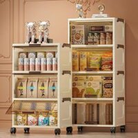 IMUTO Tủ đựng đồ bằng nhựa vỏ sò gấp thông minh, tủ đựng đồ 4 tầng đa năng dung tích lớn chất lượng cao