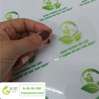 In 500 tem nhãn decal nhựa chống nước kích thước 5cm