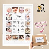 In ảnh bé - Khung ảnh thôi nôi cho bé Beegift, Khung ảnh cho bé 1 tuổi làm quà tặng ý nghĩa Khung ảnh cho bé 12 tháng