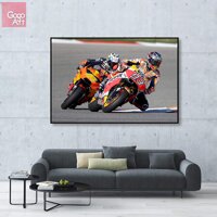 In Canvas Nghệ Thuật Treo Tường Toàn Cảnh Lớn Hình Poster Hiện Đại Unframed/Đóng Khung Sẵn Sàng Để Treo Lên MotoGP Siêu Bền Marc MARQUEZ đua Xe Máy Repsol Honda A5 X Cm