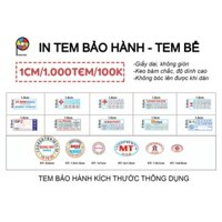 IN DECAL BẢO HÀNH- TEM BỂ