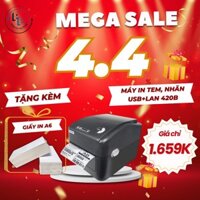 [IN ĐIÊN THOẠI] Máy in đơn hàng, vận đơn Xprinter 420B khổ A6, A7 kết nối điện thoại USB+LAN, in tem vận chuyển, TMĐT