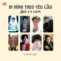 In hình theo yêu cầu Combo 100 Card bo góc bóng kích thước 9 x 5.5cm. Tặng Sleeve bảo vệ Card.