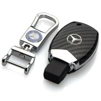 In Hình Thời Trang Sợi Carbon Từ Xa Chìa Khóa Ô Tô Fob Bao Vỏ Giá Đỡ Móc Khóa Dây Xích Nhẫn Cho Xe Mercedes Benz W203 W204 W212 CLK C180 E200 AMG C E S Class CLS CLA