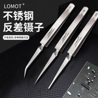 In  LOMOT Nhíp tương phản có độ chính xác cao bằng thép không gỉ Sửa chữa Kẹp lùi Kẹp lùi Nĩa nhọn Đầu tròn Khuỷu tay