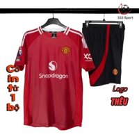 [in sau lưng theo yêu cầu- HÀNG Strivend ĐẸP] Bộ quần áo MU đỏ sân nhà 2024/25 hàng đẹp vải mè logo thêu