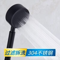 in Stock #304 Stainless Steel Small Waist Pressurized Shower Nozzle Household Shower Rain Black Handheld Shower Head Set 12cc