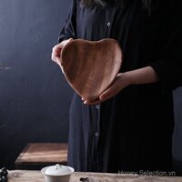 In Stock Fast Shipping Walnut Wooden Dessert Tray Pastry Nut Heart-shaped Dried Fruit Tray Storage Box Solid Wood Fruit Tray Wooden Plate VRDR