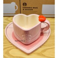 🎀【In Stock/ Set for individual sale】 2024 Starbucks Hàn Quốc Be Mine Heart Mug & Saucer 237ml/ 8oz