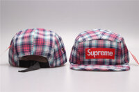 [In Stock] Wholesale Supreme5 panel hats Flat Caps Flat Caps Fashion Street hat Hip Hop Hat Outdoor Sun hat Sport Cap for men and women Adjustable cap