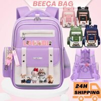 (In stock)Labubu Minecraft  cặp học sinh cấp 1 balo đi học trẻ em chống gù lưng backpack chống thấm nước