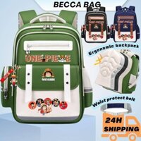 In stock)Luffy One piece balo đi học cặp học sinh cấp 1  trẻ em backpack  chống thấm nước chống gù siêu nhẹ