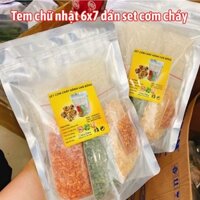 In tem nhãn decal giấy dán bịch cơm cháy in theo m2 khoảng 8 tờ A3+