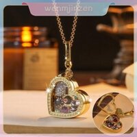 [In] Vàng Hình Trái Tim Pha Lê Mặt Dây Chuyền Vòng Cổ Tự Làm Móc Chìa Khóa Phụ Kiện Túi Trang Trí Quyến Rũ Có Thể Mở Mặt Dây Chuyền Nữ Quà Tặng TH