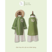 (inatbebe) Áo dài đũi tơ LỤC BẢO SUNG TÚC cho bé trai và bé gái diện Tết 2025