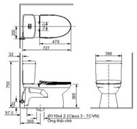 INAX AC-504VWN-2 – Bồn cầu 2 khối nắp êm