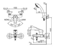 INAX BFV-1203S-4C – Vòi sen tắm