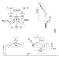 INAX BFV-3003S-1C – Vòi sen tắm