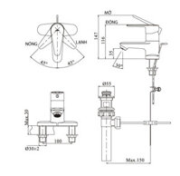 INAX LFV-1102S-1 – Vòi lavabo nóng lạnh