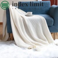 Index GIỚI HẠN Chăn dệt kim tua rua, Chăn trải giường vải lanh kiểu Bắc Âu, Đa chức năng Thoải mái dày màu trơn Chăn tua rua rắn Trang trí nội thất