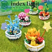 Index GIỚI HẠN Khối xây dựng Pokemon, Pikachu Charmander Pikachu Trồng Gạch hoa trong chậu, Nhựa Squirtle Plant Pokemon Chậu hoa Đồ chơi mô hình đồ chơi bé gái