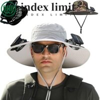 Index GIỚI HẠN Mũ chống nắng với quạt năng lượng mặt trời, 2 quạt năng lượng mặt trời Mũ chống nắng vành rộng thoáng khí, Chống nước tiện lợi Hỗ trợ năng lượng mặt trời USB Recharge Sun Bucket Hat dành cho nữ