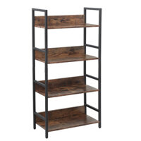 Industrial Ladder Shelf 4 Tiers Bookshelf Plant Flower Stand Storage Rack Multipurpose Organizer Shelves Metal Frame for