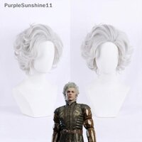 Ine Astarion Cosplay Tóc Giả Baldur 's Gate3 Ma Cà Rồng Tóc Giả Ngắn Bạc Xám Xoăn Chịu Nhiệt Tổng Hợp Trò Chơi Tóc Giả Cosplay + Mũ Tóc Giả n
