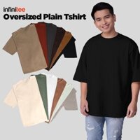 Infinitee Áo Sơ Mi Quá Khổ Cho Nam Nữ Kaki Xanh Mocha Trơn Áo Thun Áo Top Plus Kích Thước