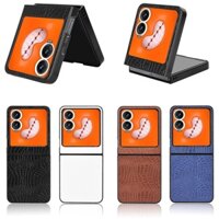 Infinixzeroflip Vỏ Dành Cho Infinix Zero Flip Tecno Phantom V Flip 2 Họa Tiết Cá sấu PC Cứng Chống Sốc Vỏ Điện Thoại Di Động