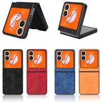 Infinixzeroflip Vỏ Dành Cho Infinix Zero Flip Tecno Phantom V Flip 2 Xe Stitch Họa Tiết Da PU Chống Sốc Cứng Vỏ Điện Thoại Di Động