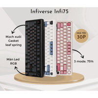 Infiverse infi75 – Bàn phím cơ 3 mode, mạch xuôi, màn hình LCD, gasket leaf spring