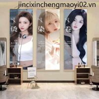 Influencer Tiệm Cắt Tóc Trang Trí Tường Làm Tóc Cửa Hàng Trang Trí Tranh Thanh Trước Poster Nền Tường Poster Dán