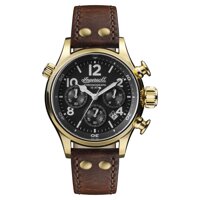Ingersoll Men's Stainless Steel Quartz Watch with Leather Strap, Brown (Model: I02003