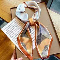Ink Painting Decorative Scarf Stylish Women Spring Autumn Elegant Small Silk Scarf Fashion Ribbon Korean Version Versatile Hairband Long Strip ZI7P