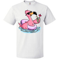 Inktastic Flamingo Với Kính Mát Phao Bể Bơi Và Áo Thun Uống Động Vật Ô