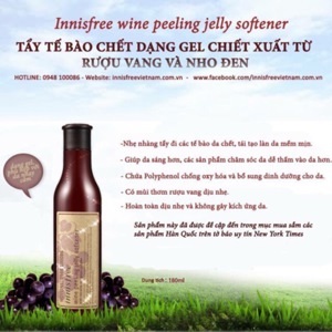 Tẩy da chết Innisfree Wine Peeling Jelly Softener 180ml