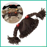 Innlike1 Bím Tóc Giả Mũ Móc Dệt Kim Mũ Bò Cho Bé Gái Từ 6-48 Tháng Tuổi