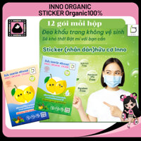 INNO ORGANIC STICKER miếng dán khẩu trang,Miếng Dán Thông Mũi Chống Nghẹt Mũi, giảm nghẹt mũi, giảm căng, chóng mặt,