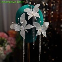 innovative limit Kẹp tóc tua bướm giới hạn sáng tạo Bạc Barrette Đám cưới