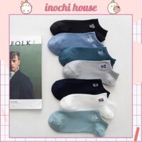 (Inochi) Tất tuần thêu chữ túi 7 đôi vớ unisex