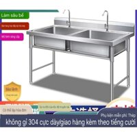 Inox 304 bồn rửa bể đơn hộ gia đình thương mại bể đôi bể rửa chén khử trùng