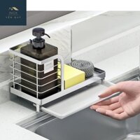 INOX 304 KỆ ĐỂ NƯỚC RỬA CHÉN BÁT CÓ KHAY ĐỠ NƯỚC CÓ THỂ ĐẶT BÀN HOẶC DÁN TƯỜNG KÍNH