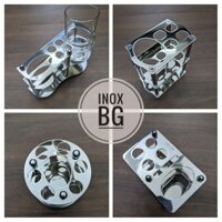 [INOX 304] Kệ đựng bàn chải đánh răng, thuốc đánh răng chất liệu Inox 304 sáng bóng