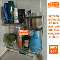 [INOX 304] Kệ inox nhà tắm treo tường 2 tầng, kệ treo nhà tắm, kệ đựng bàn chải, kệ đồ nhà tắm đa năng, kệ xà phòng