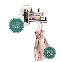 INOX 304 MÓC / MẮC TREO QUẦN ÁO 3 CHĨA GẠT GẤP GỌN SUS304