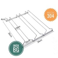 [Inox304] Treo ly, Gài ly 1/2/3 hàng inox304 cho tủ sâu 35cm