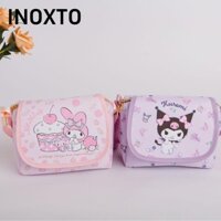 INOXTO Ba lô đeo vai , Túi đeo chéo Kuromi My Melody, Dung tích lớn dễ thương có dây đeo vai Túi đồ chơi hoạt hình Hello Kitty dành cho nữ