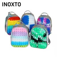 INOXTO Túi đeo vai  Rainbow Giảm căng thẳng Fidget Toy Silicone Push Bubble