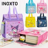 INOXTO Túi hướng dẫn , Túi đi học bằng vải Canvas hai lớp, Đồ dùng học tập chất lượng cao Túi lưu trữ nghệ thuật có dây kéo dung lượng lớn Học sinh